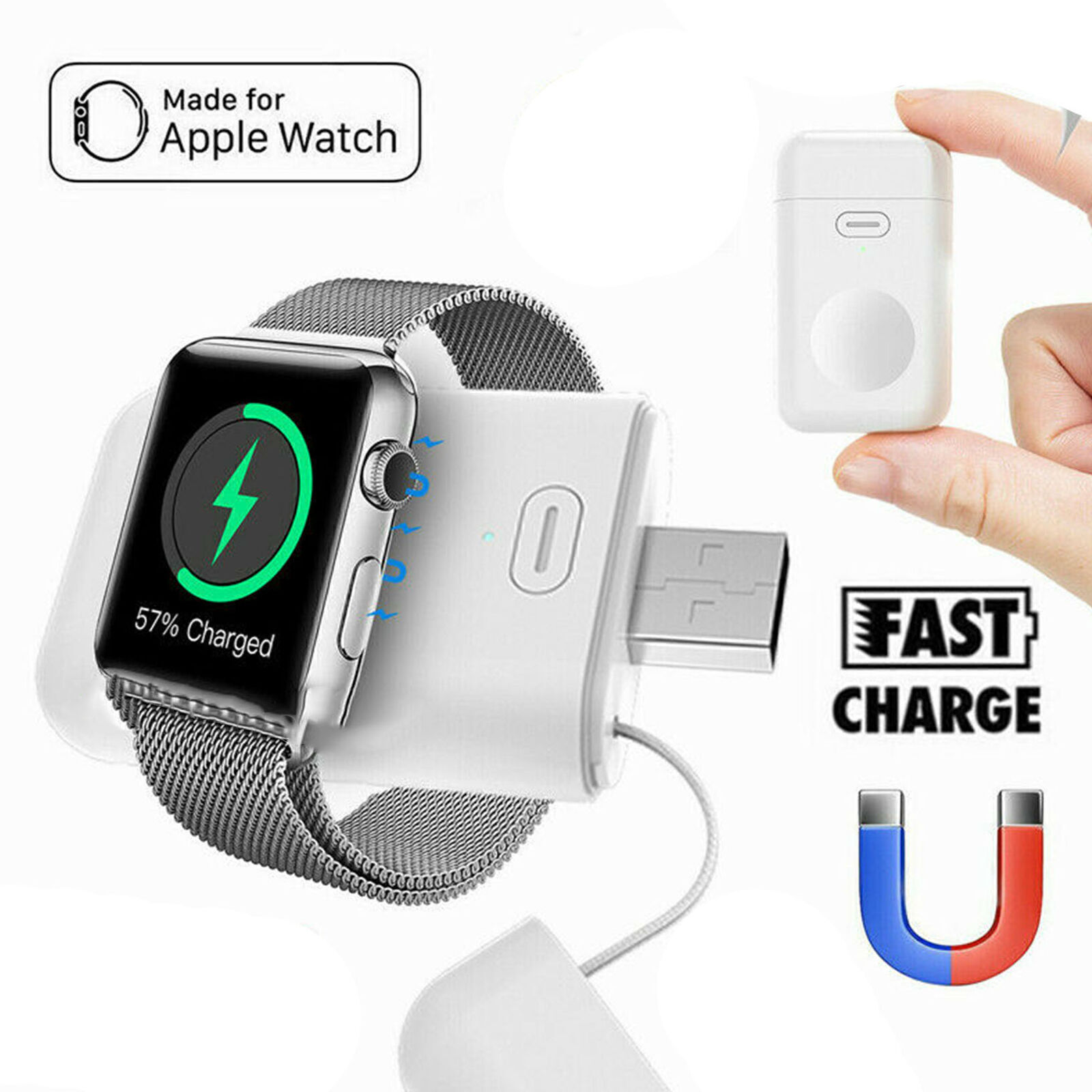 Wireless Charger Power Bank For Apple Watch iWatch 1/2/3/4 Magnetic Portable-image