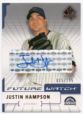 2004 SP Authentic Future Watch Autograph 195 #116 Justin Hampson RC Auto /195