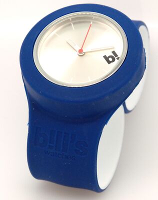 Bill`s Watch - B! Armband Uhr Blau-Weiß, Weißes Ziffernblatt BA-21
