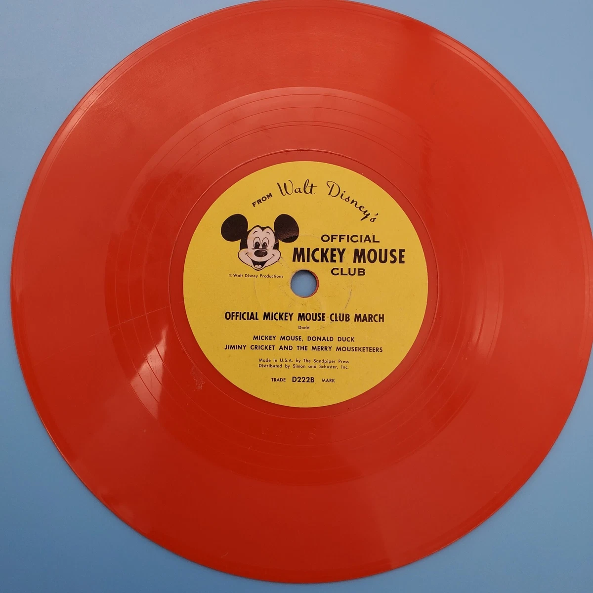 Vintage Walt Disney Mickey Mouse Club March and Song 78 RPM Record 1950s