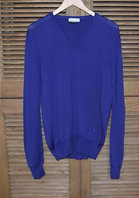 NEW Versace Collection Wool Blue V-Neck Sweater Sm $350