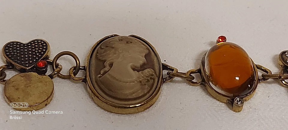 Sumni Armkette Kamee Armband Kristalle Brasselet France Neuwertig - Bild 3 von 4