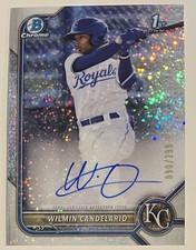 2022 1st Bowman Chrome Wilmin Candelario Speckle Refractor Prospect Auto /299