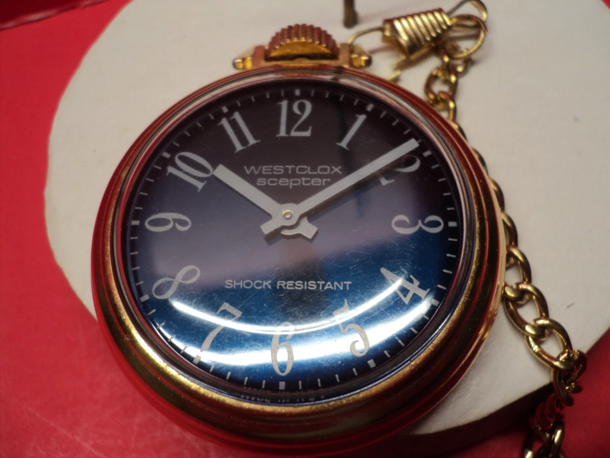Blue face cheap pocket watch