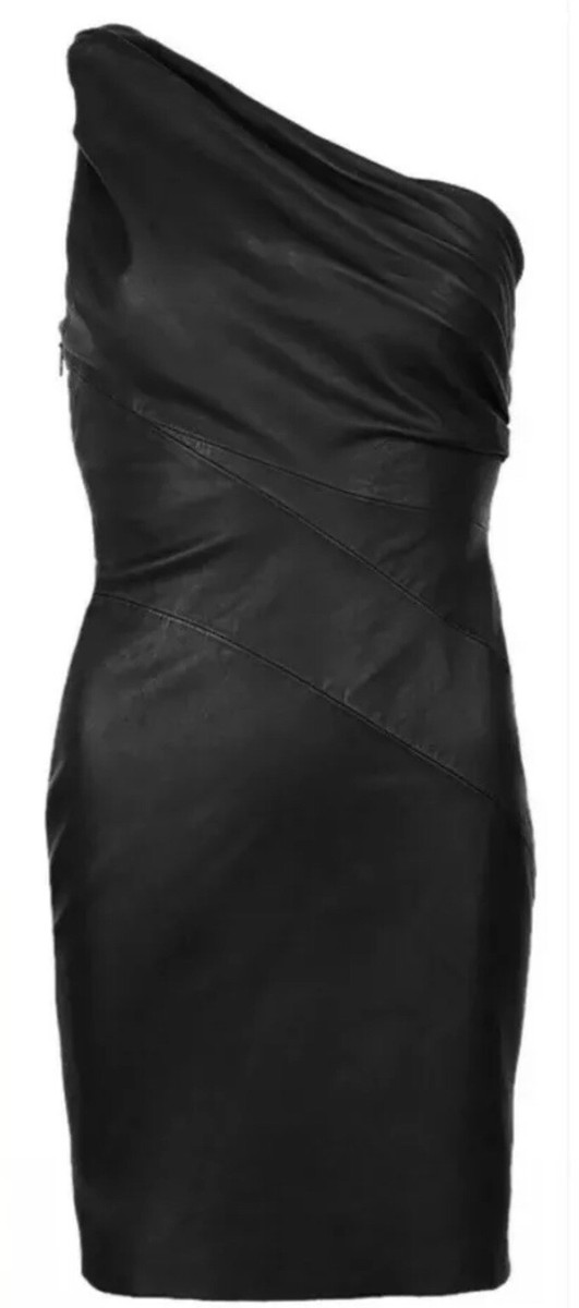 all saints dress leather straps AllSaints Women's Rock Leather Dress, Black, Size 4