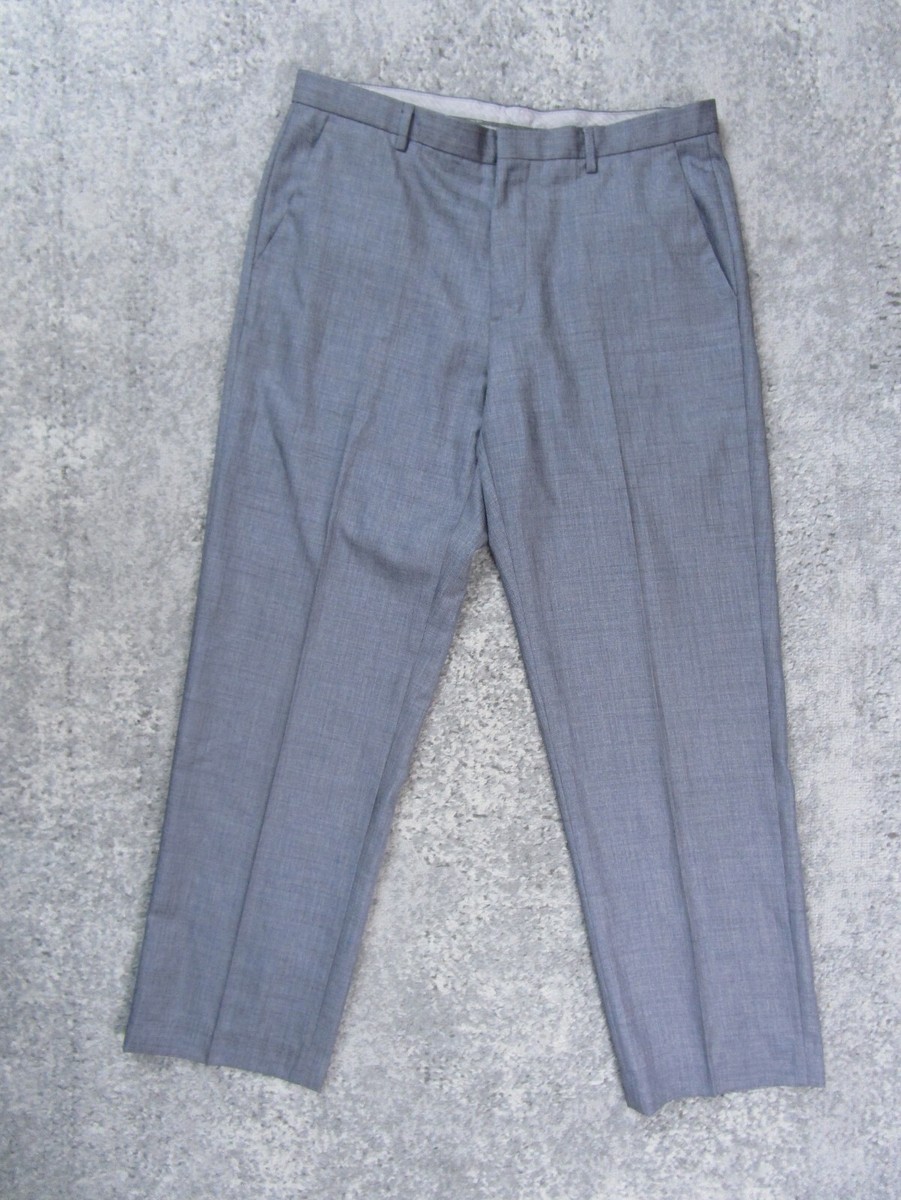 Calvin Klein Dress Pants Mens 33x30 Straight Fit Gray Bottoms Business  Relaxed | eBay