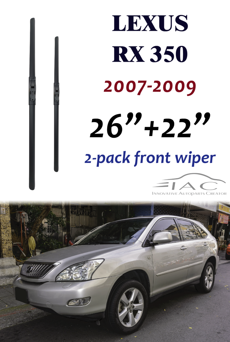 East Forest Frameless Wiper Blade Set For Lexus RX350 (2004-2015) & RX330/RX400h/RX450h – 26″, 22″, 15″