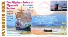 Cubierta de evento COVERSCAPE diseñada por computadora 400th Pilgrims aterrizan en Plymouth Rock