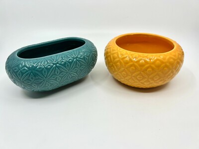 Target Planters Yellow Green. Geometric Pattern. Spring Flowers Outdoor Indoor