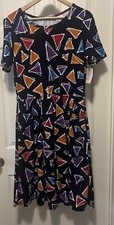 Lularoe XL Amelia Dress Pockets Zipper Triang...