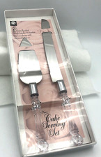 Wedding Cake Stainless Steel Knife and Server Set with Acrylic Handles/ NIB