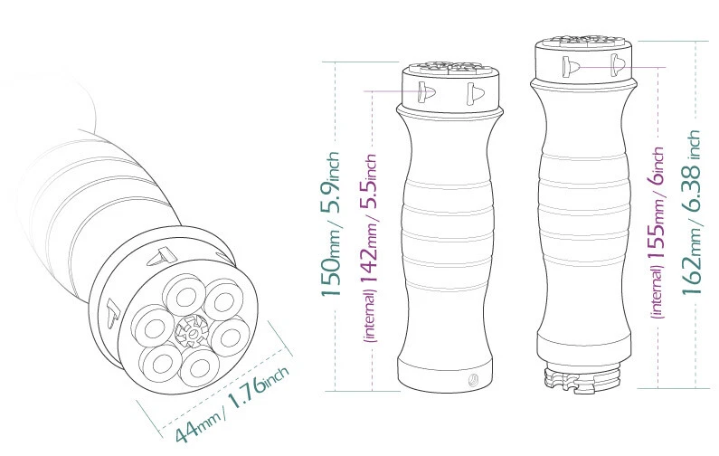 1" Chrome grips (2pcs) MAG44 cylinder end Cap for Harley V-Rod Night Rod Special - Image 4 of 4