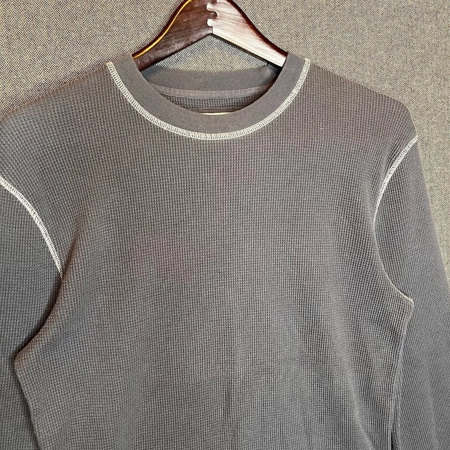 Camiseta Fossil Para Hombre Grande Azul Térmica De Colección Años 90 Informal Waffle Salón Comodidad  Foto 2 de 4