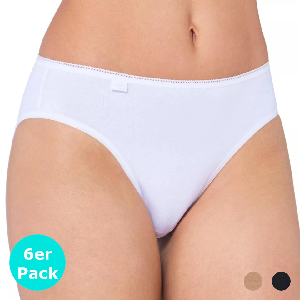 Sloggi 24/7 Cotton Tai Slip 6er Pack - Baumwolle - Weiss / Schwarz / Brush