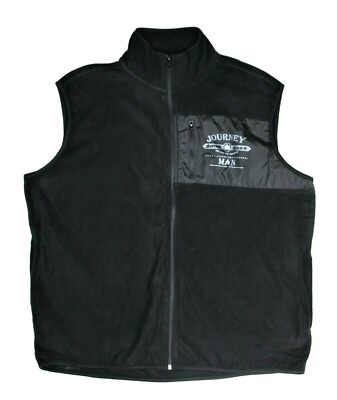 New Identic Mens Fleece Gilet Jacket Bodywarmer Black With Pockets Size 3XL