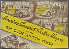1939 Plymouth Deluxe Station Wagon Brochure Folder Woodie Excellent Original 39
