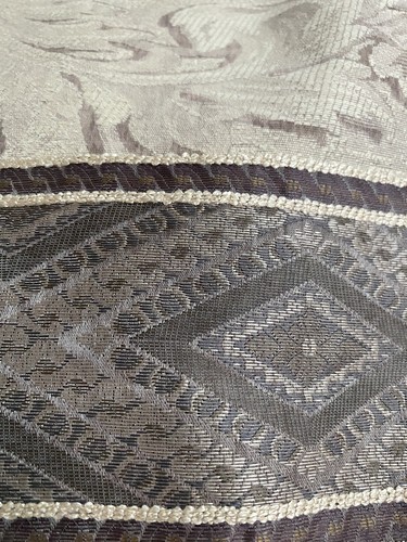 Tapestry Fabric Brocade Jacquard Floral Diamond 7.94 Yards 57” Wide Tan Green - Picture 3 of 5
