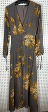 Lulus Fine and Dandelion gold maxi open romper size S