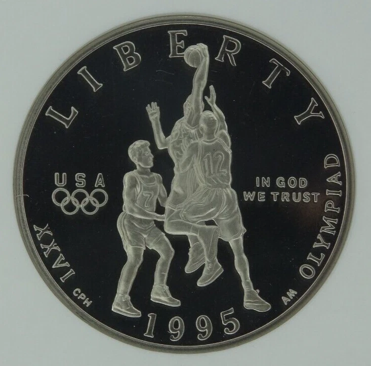 1995-S Olympic Basketball Proof Half Dollar NGC PF 70 Ultra Cameo Commemorative - Image 3 of 4