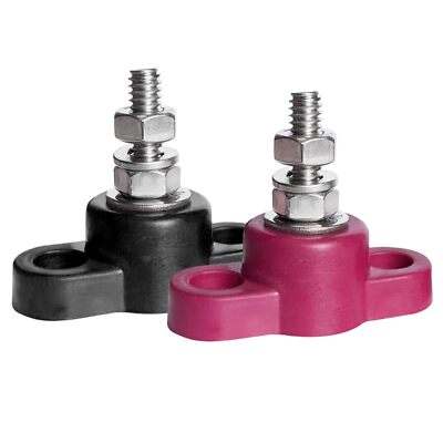 Ampper 1/4'' Single Stud Battery Junction Posts Block, Heavy Duty Power and Groun