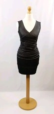 Bodycon Dress Ruched Metallic Dress Size 8 New Club Party Occasion Wear