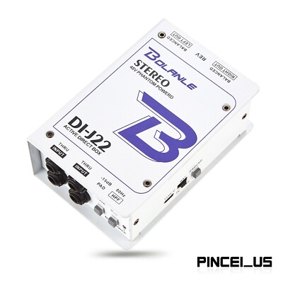 Professional Dual channel Stereo 48V Phantom Power Active Connect Audio DI Box