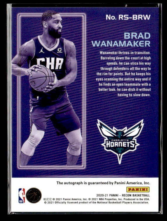2020 Panini Recon #RS-BRW Brad Wanamaker Nm/M - Image 2 of 2