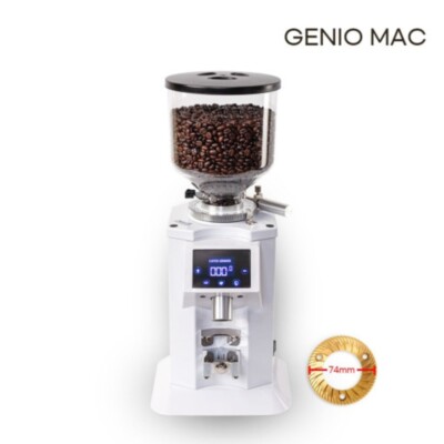 Genio Mac Coffee Grinder Commercial 74mm Flat Titanium Burr (White) 220V