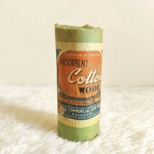 1930s Vintage Saugf&auml;hige Baumwolle Wolle Packung Medical Bps Sterilisiert Sammel