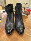 100%Auth Chanel Lambskin Stretch Ankle Booots Booties Sz 9.5  — photo 2