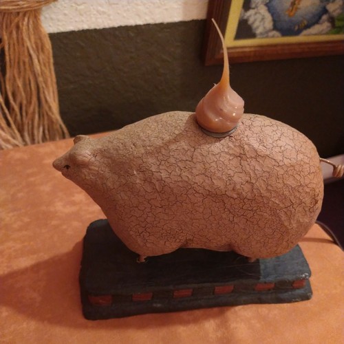 Lámpara de cerdo Creations arte popular de David Vickie Jean - Imagen 2 de 7