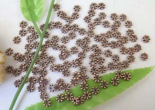 1000pcs Antiqued Copper Daisy Spacers Beads 4mm C309C
