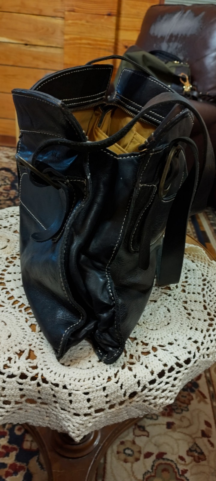 Patricia Nash Black Italian Leather Shoulder Stra… - image 14