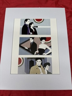 PATRICK NAGEL Print Modern Couple 11x14 Mounted & Matted