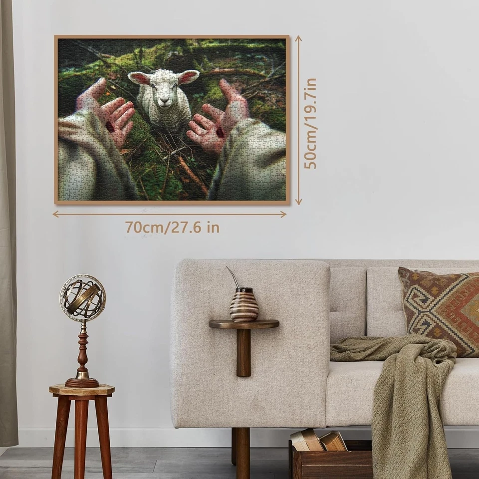 Rompecabezas de ovejas Christian Jesús para adultos 1000 piezas, arte religioso... Foto 3 de 4