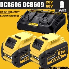 For DEWALT DCB612 DCB609 FLEXVOLT 20v/60v MAX Lithium-Ion 9 Ah Battery/Charger