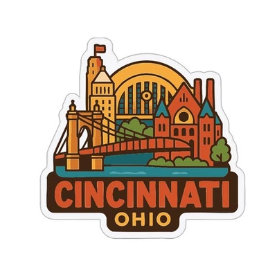 IYVM Cincinnati Sticker Decal Vinyl Die-Cut City Skyline Landmark Design