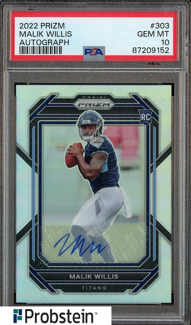 Malik Willis Panini Prizm #303 Autograph-Silver