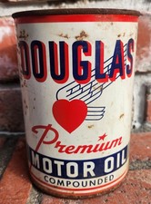 Vintage Empty Douglas Heart Motor Oil Co of California Canco Oil can