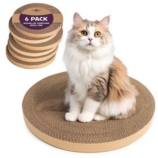 6 PCS Cat Scratch Pad Round Cardboard Refill 10 Inch Diameter 7/8 Inch Thick