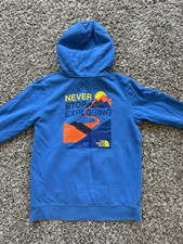 The North Face Hoodie Boys L Blue Fleece Sweatshirt Hoodie Youth Kids