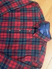Vintage Pendleton Shirt XL Red Plaid 100% Wool Clan Maclean Tartan Made In USA