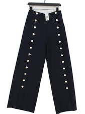 Tory Burch Women's Suit Trousers UK 10 Blue Polyester