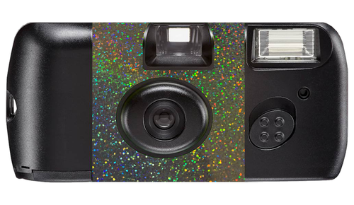 5 Holographic Glitter Gunmetal Single Use Disposable Cameras, SL56031-5pk - Afbeelding 2 van 4