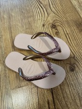 Girl Toddler Pink Glitter Havaianas Sandals Size 10C