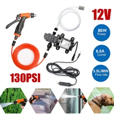 130PSI High Pressure Electric Car Washer Pump Wash 12V Clean Kit Portable 100W