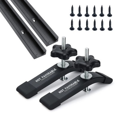 Aluminum 2pk 24'' T-Track for Woodworking with 2pk Hold-Down Clamps-Woodworkin...