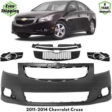 Front Bumper Cover Fascia & Grille Assembly Kit For 2011-2014 Chevrolet Cruze