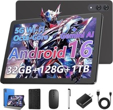11''Android 16 Tablet with Keyboard Octa Core Processor  32GB 128GB 1TB Expand