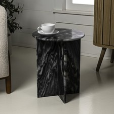 JONATHAN Y MTB1103 Javier Contemporary Natural Marble Handmade X-Shape End Table